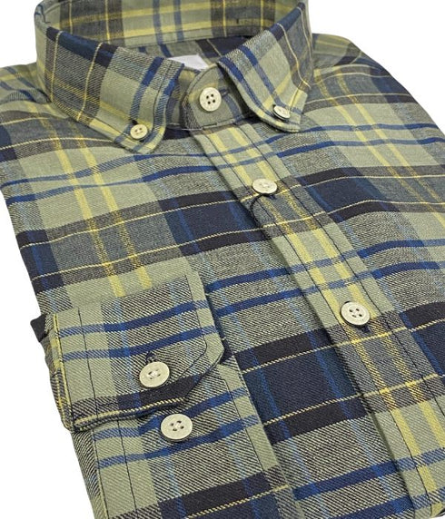 Chemise à carreaux multi-couleur bleu / jaune